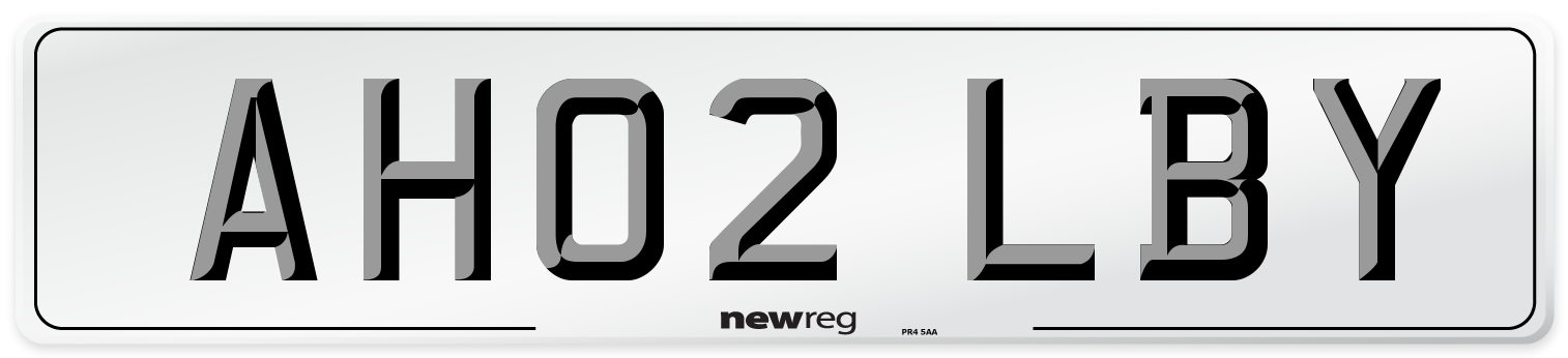 AH02 LBY Number Plate from New Reg